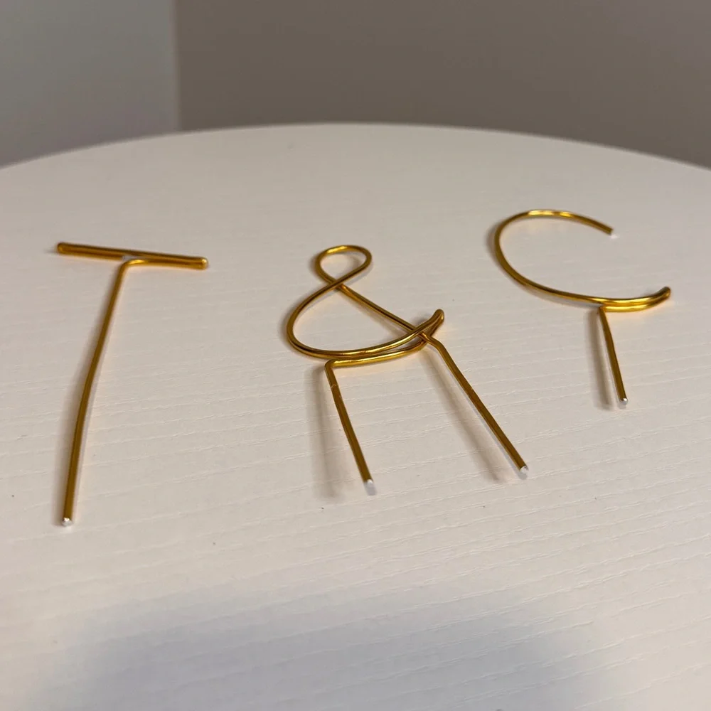 Gold Letter Cake Toppers